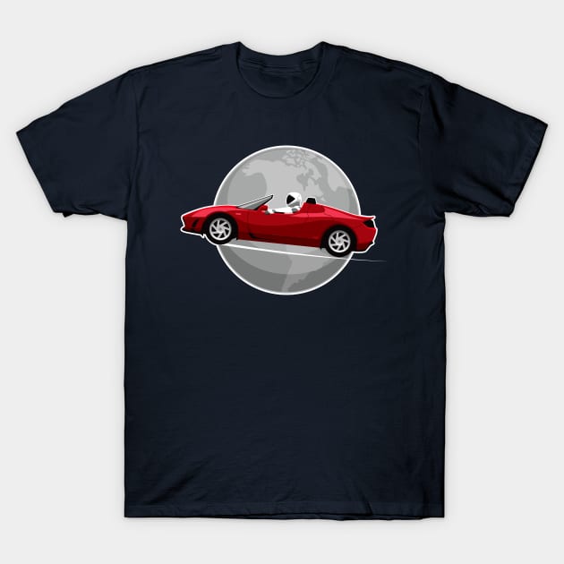 Tesla roadster Earth T-Shirt by goldengallery